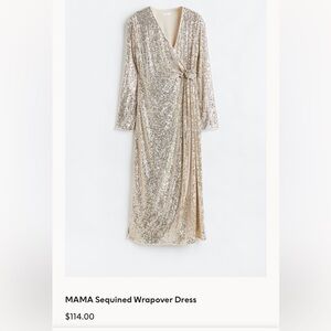 NWT MAMA Sequined Wrapover Maternity Dress sz Small🌹